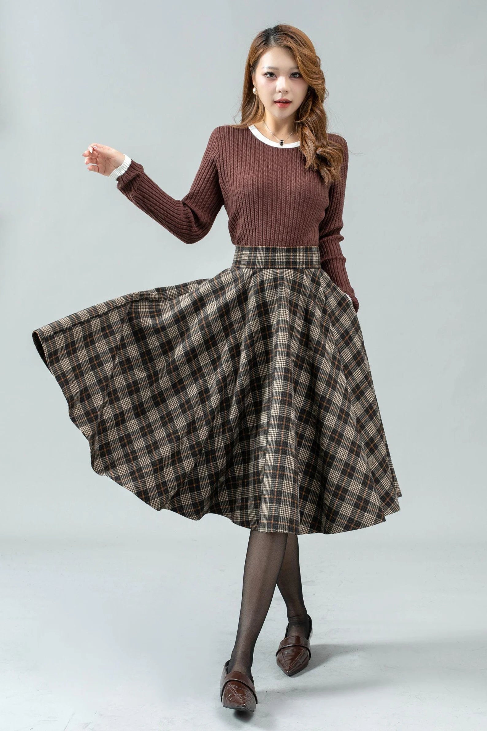 Anna - Karierter Damen-Wollrock